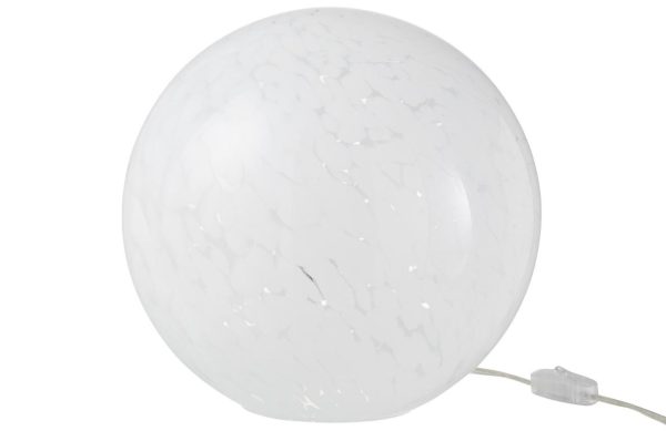 Bílá skleněná stolní lampa J-Line Graha  - výška27