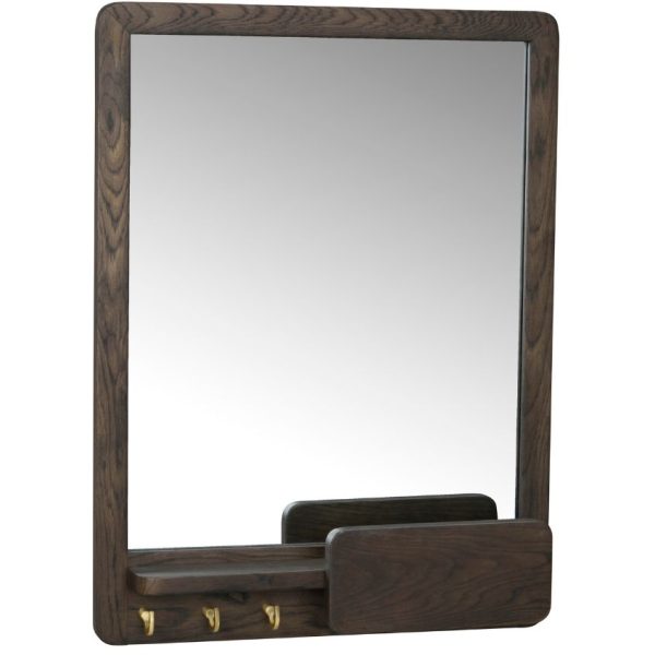 Hnědé dubové závěsné zrcadlo ROWICO INVERNESS 60 x 45 cm  - Výška60 cm- Šířka 45 cm