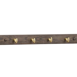 Hnědý dubový nástěnný věšák ROWICO INVERNESS 65 cm  - BarvaHnědá- Materiál Dřevo masiv