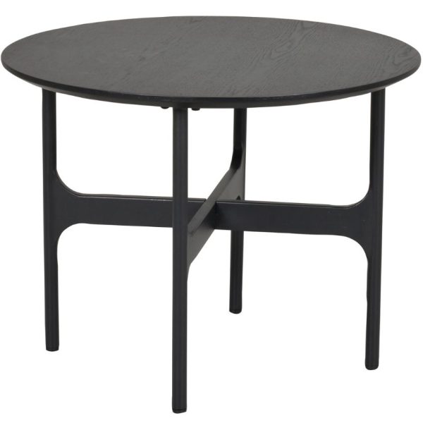 Černý dřevěný konferenční stolek ROWICO COLTON 55 cm  - Výška43 cm- Průměr 55 cm