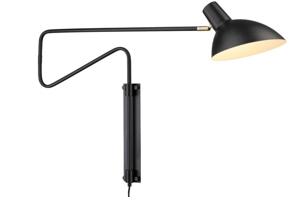 Černá kovová nástěnná lampa Halo Design Metropole Deluxe  - Výška68