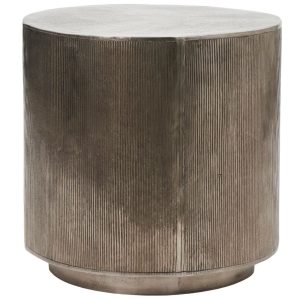 House Doctor Stříbrný hliníkový kulatý odkládací stolek Rota 50 cm  - Výška50 cm- Průměr 50 cm