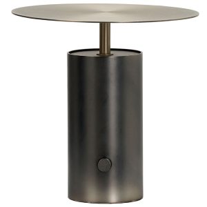 House Doctor Šedo zlatá kovová stolní lampa Tacker  - Výška22 cm- Průměr 22 cm