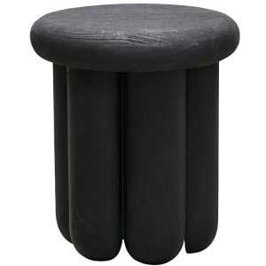House Doctor Černý masivní odkládací stolek Phant 38 cm  - Výška43 cm- Průměr 38 cm