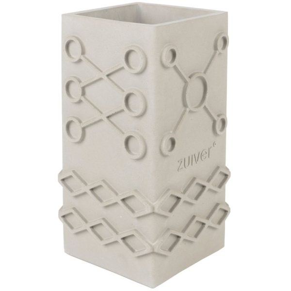 Šedá betonová váza ZUIVER GRAPHIC 25 cm  - Výška25 cm- Šířka 13