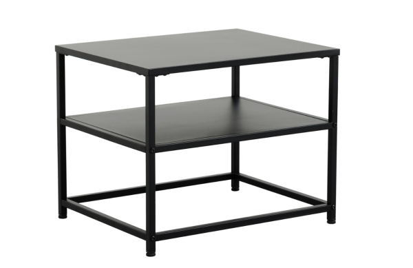 Moebel Living Černý  kovový odkládací stolek Baker 50 x 40 cm  - Šířka50 cm- Hloubka 40 cm