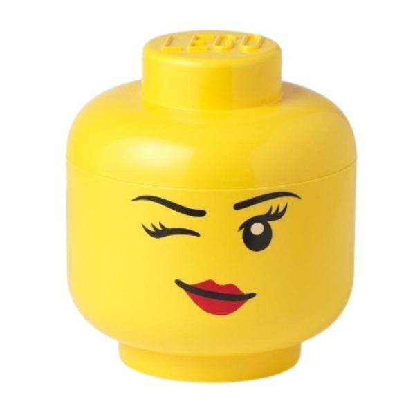 Žlutý úložný box ve tvaru hlavy LEGO® Whinky 19 cm  - Výška19
