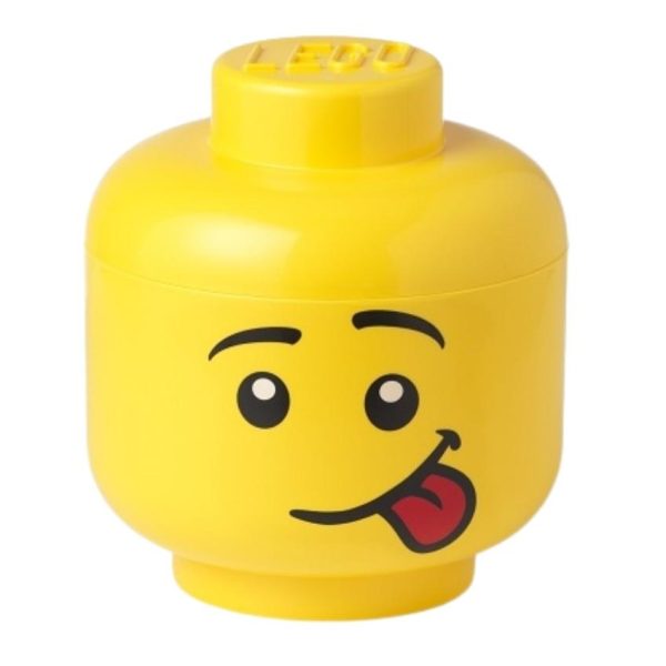 Žlutý úložný box ve tvaru hlavy LEGO® Silly 19 cm  - Výška19