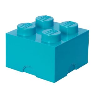 Azurově modrý úložný box LEGO® Smart 25 x 25 cm  - Výška18 cm- Šířka 25 cm