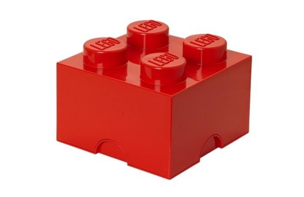 Červený úložný box LEGO® Smart 25 x 25 cm  - Výška18 cm- Šířka 25 cm