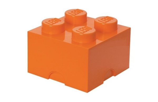 Oranžový úložný box LEGO® Smart 25 x 25 cm  - Výška18 cm- Šířka 25 cm