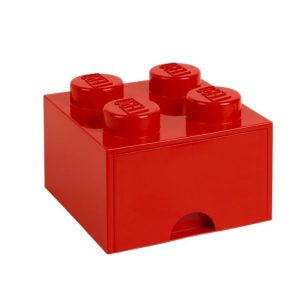 Červený úložný box LEGO® Storage 25 x 25 cm  - Výška18 cm- Šířka 25 cm