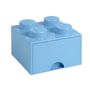 Světle modrý úložný box LEGO® Storage 25 x 25 cm  - Výška18 cm- Šířka 25 cm