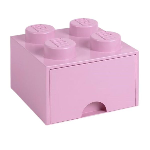 Růžový úložný box LEGO® Storage 25 x 25 cm  - Výška18 cm- Šířka 25 cm