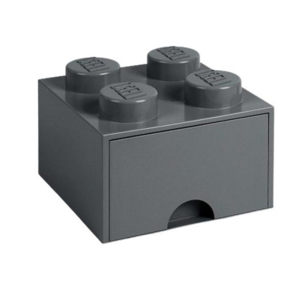 Šedý úložný box LEGO® Storage 25 x 25 cm  - Výška18 cm- Šířka 25 cm