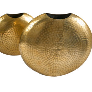 Moebel Living Set dvou zlatých hliníkových váz Barrie 40/30 cm  - Výška40/30 cm- Šířka 44/32 cm