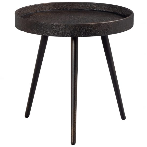 Hoorns Černý kovový odkládací stolek Buster 41 cm  - Výška41 cm- Průměr 41 cm