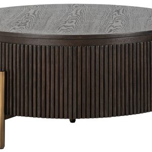 Hnědý dubový konferenční stolek Richmond Luxor 95 cm  - výška42 cm- průměr 95 cm