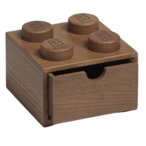 Tmavý dubový úložný box LEGO® Storage 16 x 15 cm  - Výška11 cm- Šířka 15 cm