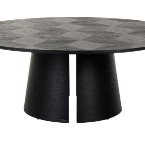 Černý dubový konferenční stolek Richmond Blax 110 cm  - výška40 cm- průměr 110 cm