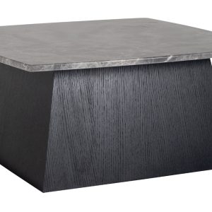 Černý mramorový konferenční stolek Richmond Geisha 90 x 90 cm  - výška40 cm- šířka 90 cm