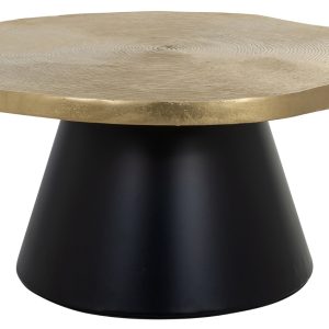 Zlato černý kovový konferenční stolek Richmond Sassy 73 cm  - výška34 cm- průměr 73 cm