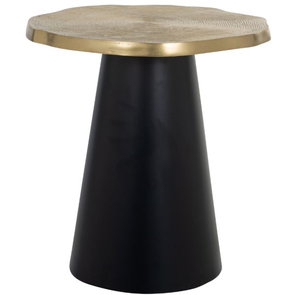 Zlato černý kovový odkládací stolek Richmond Sassy 50 cm  - výška55 cm- průměr 50 cm
