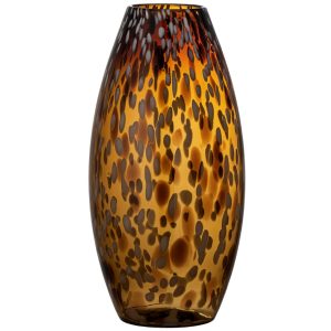 Hnědá skleněná váza Bloomingville Daraz 17 cm  - výška32 cm- průměr 17 cm