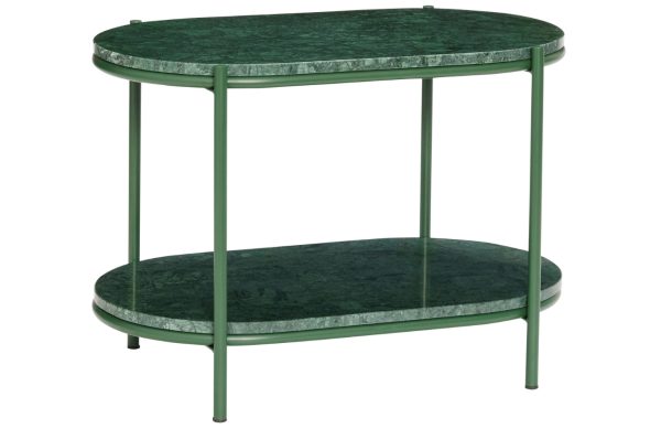 Zelený mramorový konferenční stolek Hübsch Nusa 58 x 34 cm  - výška40 cm- šířka 58 cm