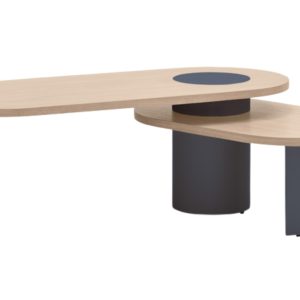 Modrý dřevěný konferenční stolek Teulat Nori 120 x 85 cm  - výška42/32 cm- šířka 120 cm
