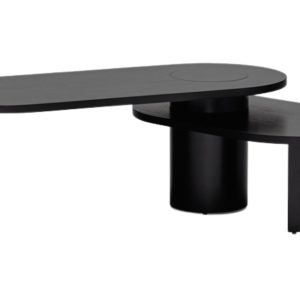 Černý dřevěný konferenční stolek Teulat Nori 120 x 85 cm  - výška42/32 cm- šířka 120 cm