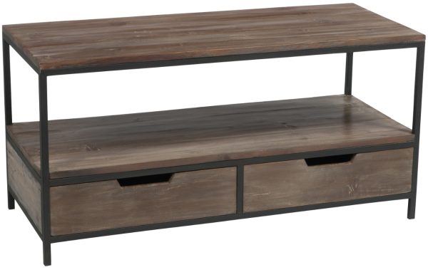 Hnědý dřevěný konferenční stolek J-line Conrad 120 x 50 cm  - výška60