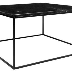 Černý mramorový konferenční stolek TEMAHOME Gleam II. 75x75 cm s černou podnoží  - Výška40 cm- Šířka 75 cm