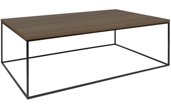 Ořechový konferenční stolek TEMAHOME Gleam 120 x 75 cm s černou podnoží  - Výška40 cm- Šířka 120 cm