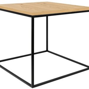 Dubový konferenční stolek TEMAHOME Gleam 50 x 50 cm s černou podnoží  - Výška45 cm- Šířka 50 cm
