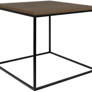 Ořechový konferenční stolek TEMAHOME Gleam 50 x 50 cm s černou podnoží  - Výška45 cm- Šířka 50 cm