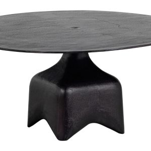 Hoorns Černý kovový konferenční stolek Fuse 75 cm  - výška40 cm- průměr 75 cm