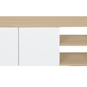 Bílý dubový TV stolek TEMAHOME Albi 145 x 45 cm  - výška45 cm- šířka 145 cm