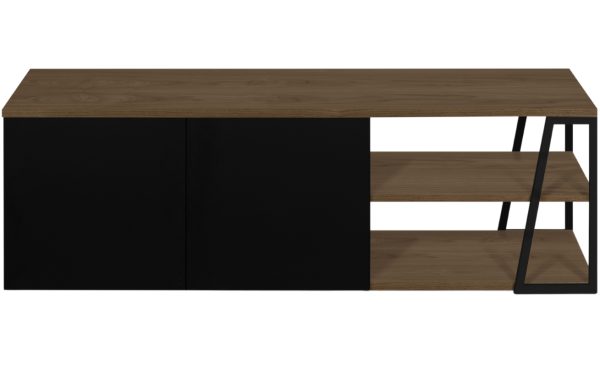 Černý ořechový TV stolek TEMAHOME Albi 145 x 45 cm  - výška45 cm- šířka 145 cm
