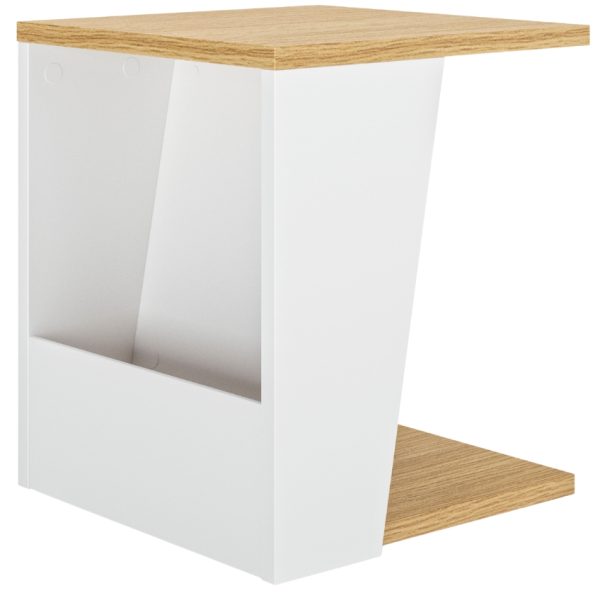 Bílý dubový odkládací stolek TEMAHOME Albi 40 x 40 cm  - výška46 cm- šířka 40 cm