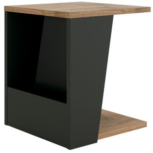 Černý ořechový odkládací stolek TEMAHOME Albi 40 x 40 cm  - výška46 cm- šířka 40 cm