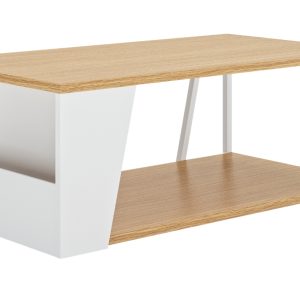 Bílý dubový konferenční stolek TEMAHOME Albi 100 x 55 cm  - výška36 cm- šířka 100 cm
