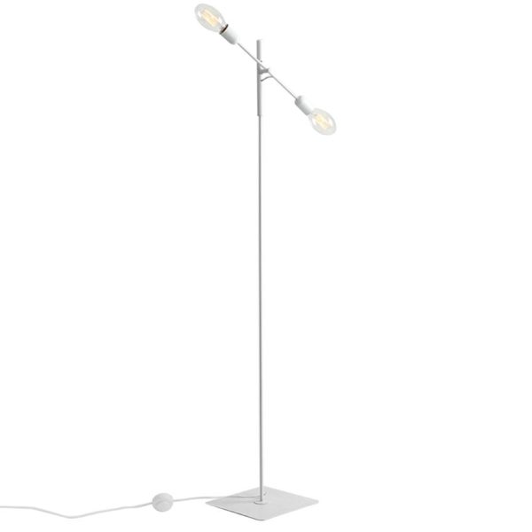 Nordic Design Bílá kovová stojací lampa Dogi 2  - Šířka43 cm- Hloubka 43 cm