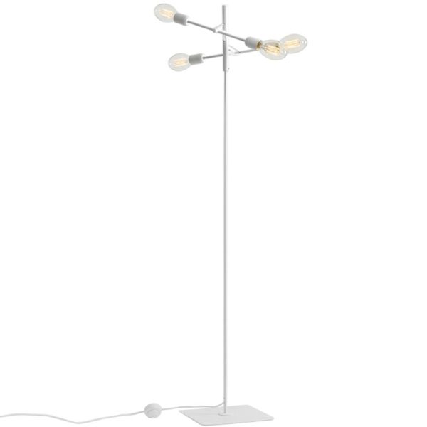 Nordic Design Bílá kovová stojací lampa Dogi 4  - Šířka43 cm- Hloubka 43 cm