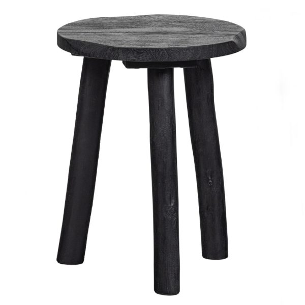 Hoorns Černý mangový odkládací stolek Antonio 35 cm  - Max. nosnost20 kg- Deska Mangové dřevo