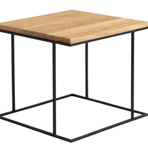 Nordic Design Přírodní masivní konferenční stolek Valter s černou podnoží 50x50 cm  - Šířka50 cm- Hloubka 50 cm