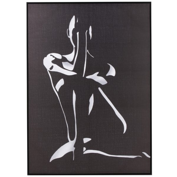 Černý obraz J-line Lorna 143 x 102 cm  - výška143 cm- šířka 102 cm