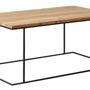 Nordic Design Přírodní masivní konferenční stolek Valter s černou podnoží 100x60 cm  - BarvaPřírodní- Materiál Dřevo masiv