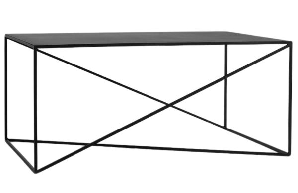 Nordic Design Černý kovový konferenční stolek Mountain 100x60 cm  - Šířka100 cm- Hloubka 60 cm