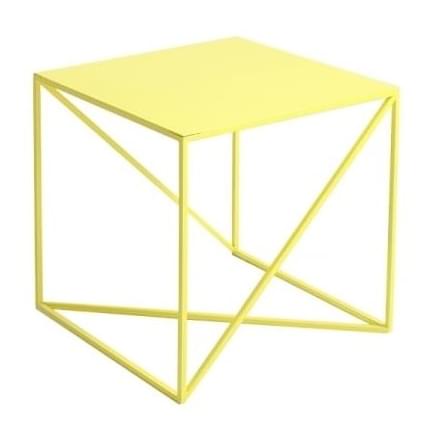 Nordic Design Žlutý kovový konferenční stolek Mountain 50x50 cm  - Výška45 cm- Šířka 50 cm